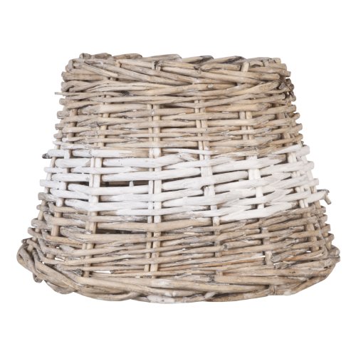Clayre & Eef Rattan Lampenschirm Schirm grau