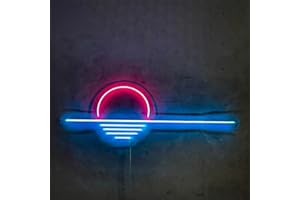 RAAXOLA LED Sunset Lumières Décoratives Sunrise Neon Signs Montagnes Décoration Vagues Led Home Wall Art Vacances Cadeau USB Luminosité Réglable