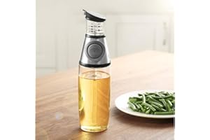 Wondsea Bouteille D'huile d'olive, Cruet d'huile et de vinaigre avec becs Anti-Goutte, verseur d'huile de Mesure pour Cuisine, Bouteille d'huile en Verre Transparent avec échelle, (500 ML / 17 oz)