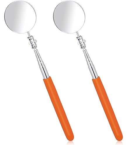 2pcs 73cm Telescoping Inspection Mirror Mechanics Mirror Tool
