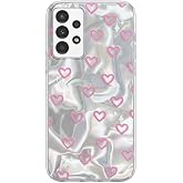 Zebana Samsung Galaxy A32 ile Uyumlu Kılıf Zebana Pink Heart Silikon Kılıf Pembe