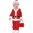 Kaku Fancy Dresses Santa Clause Christmas Costume For Boys & Girls, Velvet Santa Costume with Cap, Belt and Bag-Red & White