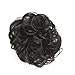 SODIAL(R) CURLY SCRUNCHIE HAIR EXTENSION PONYTAIL HAIR PIECE WRAP UPDO BUN - Black