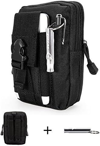 Wiel Outdoor Tactical Molle Waist Pack Bags Sport Casual Pouch Purse Phone Case with Aluminum Survival Whistle for Iphone 6 Plus Samsung Note