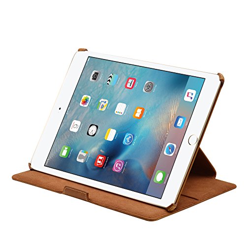 MANNA Schutzh  lle f  r Apple iPad 12 9  2017  und iPad Pro 12     Kunstleder  braun   EasyStand   Autosleep-Funktion