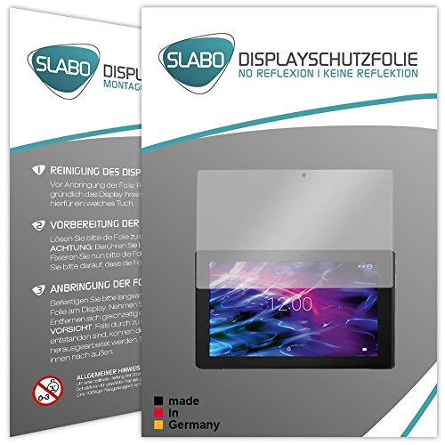 2 x Slabo Displayschutzfolie Medion Lifetab P10356 (MD 99632) Displayschutz Schutzfolie Folie "No Reflexion|Keine Reflektion" MATT - Entspiegelnd MADE IN GERMANY