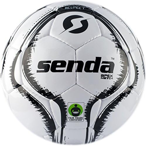 Senda Apex Match Soccer Ball, Fair Trade Certified, Black/White, Size 5 (Ages 13 &amp; Up)