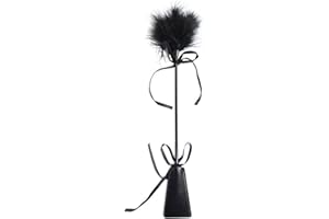 ZMUPL Soft Feather Tickler Feather Duster and Faux Leather Whip, 35cm, Black