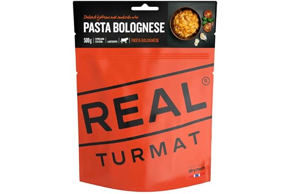 Original REAL/DRYTECH Norsk expeditionsnäring, 5213 tums nudlar med kött, 524 kcal/122 g (500 g färdig) nödvård