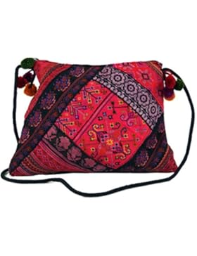 Guru-Shop Schultertasche, Hippie Beutel Chiang Mai, Herren/Damen, Rosa, Baumwolle, Size:One Size, 27x23 cm, Alternative...