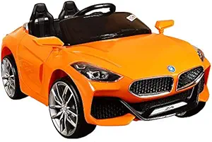 GetBest GetBolles Z4 Electric Ride on Car for Kids with Rechargeable 12V Battery, Music, Lights and Swing (Orange)