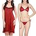 Klamotten Satin Women Sexy Nightwear and Bikini Set Combo 11M-77 RS.349.00