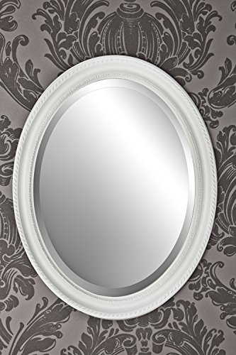 Spiegel Wandspiegel oval antik weiß MIA 47 x 37 cm - 2