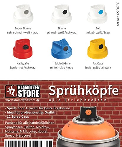 Ersatzsprühköpfe alle Strichbreiten – 12 Spray Caps - 3