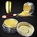 Elite99 2pcs Mirror Chrome Powder Gold Silver Pigment Nail Glitter Effect Nail Art Shine Manicure Salon Tips 1g/Box (Gold + Silver) with Sponge Stick