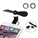 Produktbild Mini USB Ventilator, tronisky Mini USB Telefon Fan Micro USB Ventilator 2 in 1 Portable Mini Cooling Fan USB Telefon Lüfter mit zwei Blättern für Android-Handys, Apple iPhone, iPad - Schwarz