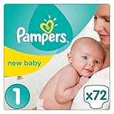 Pampers Premium Protection Nappies New Baby Jumbo Pack - Size 1, Pack of 72 (Personal Care)
