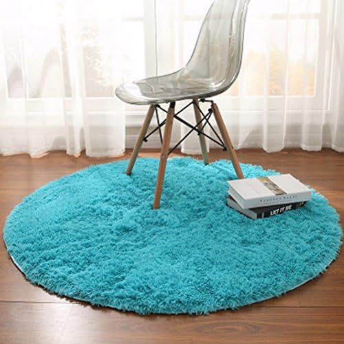 YMXLQQ Carpet yoga mats hanging rattan cushions computer chairs floor mats living room coffee table bedroom carpet carpet ( Color : Blue , Size : 100cm )