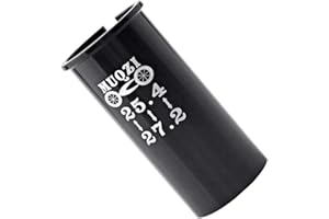 OGQUATON BYUP Tige de Selle Adaptateur Anneau pour Manchon de Tige de Selle, 25,4 mm à 27,2 mm, Alliage d'Aluminium, Noir, Pour Vélo Tout Terrain et Vélo de Route