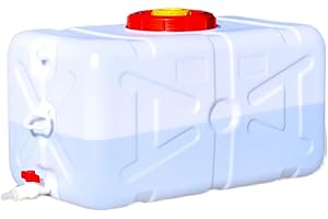 LJBD Bidon d'eau avec Robinet, Potable Réservoir d'eau en HDPE, Jerrican Eau Alimentaire avec Poignée pour Camping en Plein Air Randonnée Voyage Barbecue L'urgence(Size:200L,Color:Blanc)