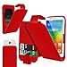 Produktbild N4U Online - Clip On Kunstelder Klapptasche Cover Beutel Für Oppo R7s - Verschiedene Farben - Rot