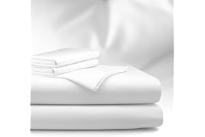 ‎BO&BUTTON bo&button® Luxus Mako Satin Bettwäsche Set, 100% Bio Baumwolle (Long Staple 300), ALLE GRÖßEN, seidig weich & zeitlos schön, Set 135x200 cm + 80x80 cm (2-tlg.) - White Weiss