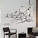 Produktbild NANIH Home Wandaufkleber wandbild Kunst dekor Abnehmbare Wasserdichte Stilvolle Moderne Zeichnung Freehand Stadt Stadt Wohnzimmer Dekoration wandaufkleber Shop minimalistischen Poster, 155 * 86 cm