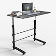 VISBY INDIA Multi-Purpose Laptop, Study Table| Bed Table| Adjustable Height, Portable for Office, Work Form Home | DIY Table, Easy to Assemble, Engineered (Black Ajustable)