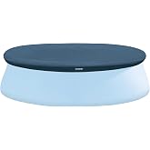 Intex 8-Ft Easy Set Pool Cover, blue | Heavy duty vinyl with 30cm cord and cantilever, protects against dirt, reduces evapora