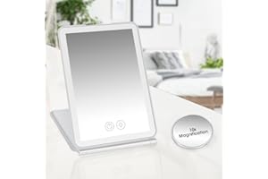 MTFUN Touch Screen Makeup Mirror with 56LED Lights & 3 Color Lights,USB Rechargeable Cosmetic Mirror Portable Cosmetic Mirror Travel Accessories for Women Girls