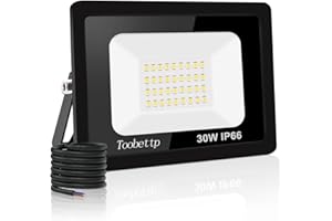 Foco LED Exterior 30W, toobettp 3000LM Focos Led 6500K Luz Blanca Fría, IP66 Impermeable Aplique Pared para Garaje Jardín Patio Parque