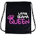 Produktbild PREMYO Turnbeutel Sport-Beutel Baumwolle Bedruckt mit Spruch Motiv Drama Queen Hipster Gym Bag Festival Rucksack Stoff Ideales Geschenk Schwarz