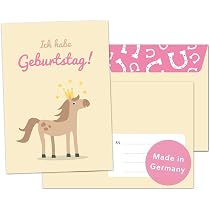 Decento® Einladung Geburtstag Pferd - 8 Karten mit Umschlag für ...