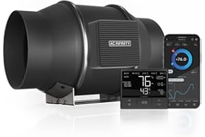 AC Infinity CLOUDLINE T6, Quiet 6? Inline Duct Fan with Thermostat Speed Control - Ventilation Fan Exhaust Fan for Heating Cooling Booster, Grow Tents, Hydroponics