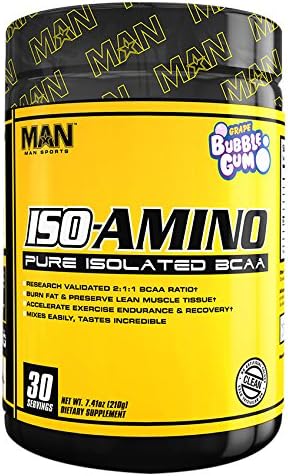 Man Sports ISO-Amino 30 Servings Sport Supplement, 0.3 kg, Grape Bubblegum