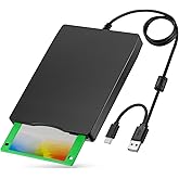 Kinetxiaxia - External USB Floppy Drive FDD 1.44MB 3.5 inch - PC and MAC - Slimline Floppy Disk Drive External - Portable - P