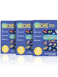 Aya Papaya Ouchie Non-Toxic Printed Triple Combo (60 Pack) - 3 X Space Blue