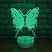 Produktbild 3D Nachtlicht Buntes Ausblasen-Unteres 3D Beleuchtet Kreatives Lampen-Acrylstereolicht Des Schmetterlings-Usb 3D Geführtes Nachtlicht Usb Führte Kinderzimmer-Licht