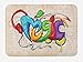 Produktbild SJuczi Music Bath Mat, Illustration of Graffiti Style Lettering Headphones Hip Hop Theme on Beige Bricks, Plush Bathroom Decor Mat with Non Slip Backing,Multicolor 15.7x23.6 in