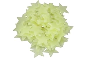 MORICES 100 Pack Glow in The Dark Star Stickers, 3D Luminous Star Wall Stickers, Florescent Wall Decals for Ceiling Walls Kids Baby Girl Boy Bedroom Living Room Decoration