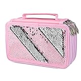 Excelente material: hecho de poliéster de alta calidad y lentejuelas brillantes y bien doblado, el estuche de lápices no es fácil para las lentejuelas que se caen, ultra duradero, moderno y elegante.