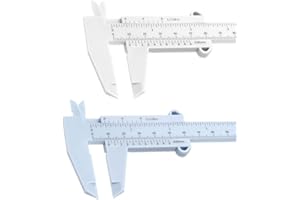 NANAXAGLY 6Inch 150mm Mini Caliper Double Scale Plastic Vernier Caliper, Caliper Measuring Tool, for Carpentry, Student, Jewelry Measuring, etc. (White and Blue)