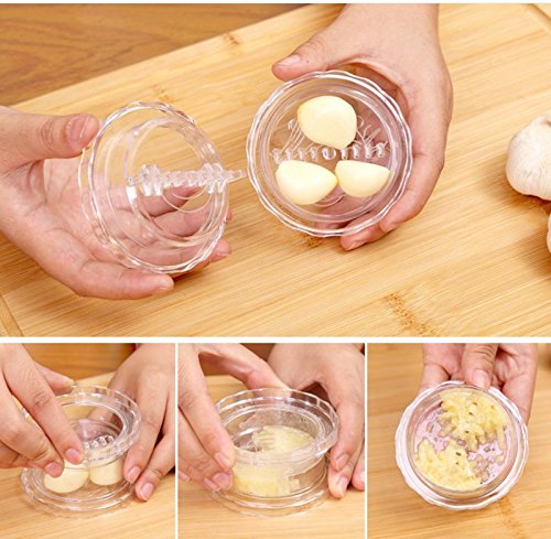 fulla2116 Knoblauch Ginger Manuelle Crusher Twist Küche Werkzeug (transparent) - 5