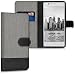 Produktbild kwmobile Hülle für Nokia 3 - Wallet Case Handy Schutzhülle Kunstleder - Handycover Klapphülle mit Kartenfach und Ständer Grau Schwarz