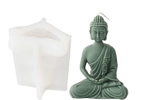 Xidmold Moule en silicone 3D en forme de statue de Bouddha pour savon, sculpture, cire de soja, artisanat d'art en résine (B)
