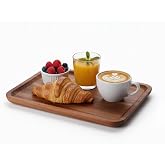 Deconox Akasya Ahşap Servis Tepsisi ve Sunumluk (30x20 cm) | Doğal Akasya Ağacı Kahvaltı, Peynir, Şark&uuml;teri ve İkram Tabağı |