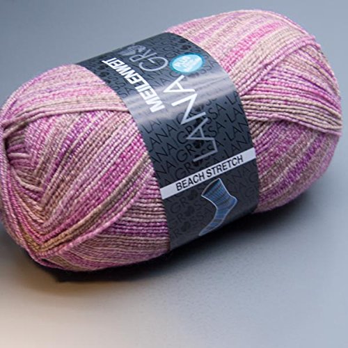 Lana Grossa Meilenweit 100 Cotton Stretch 6102 Rosa/Beige/Pink/Flieder 100g