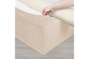 DUJUIKE Mantovana Giroletto Vestiletto Coprirette, Mantovana in velluto riccio per divano letto, Protezione Del Giroletto, Trasforma una base per letto(King Bed Width:200-210cm,Cammello)