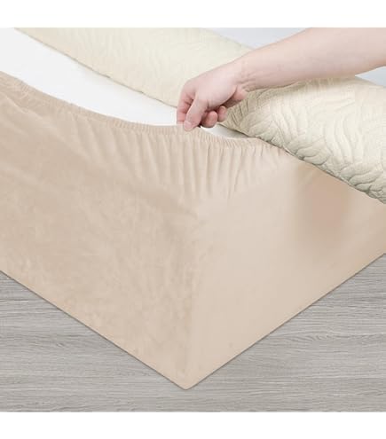 Sxspace mantovana giroletto in poliestere spazzolato, con tre lati tessuto, ruches elastiche antipolvere, facile da montare, lunghezza di 38,1 cm, e