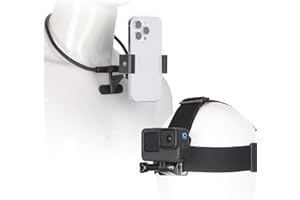 Lupholue POV/Vlog Smartphone Kopfgurt Brustgurt Mount Magnetic POV Hals Selfie Holder Kit Compatible with GoPro Hero 13, 12, 11, iPhone, Samsung, Session, Xiaomi Yi, SJCAM, DJI Osmo und Action-Kameras